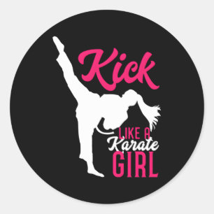 Pegatina Redonda Patear Como Un Karate