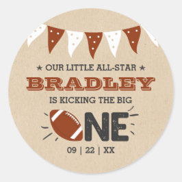 Pegatina Redonda Patear El Grande | Primer cumpleaños del fútbol