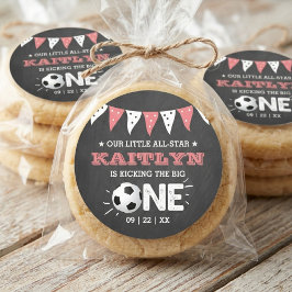 Pegatina Redonda Patear El Grande | Primer cumpleaños del fútbol