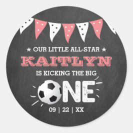 Pegatina Redonda Patear El Grande | Primer cumpleaños del fútbol