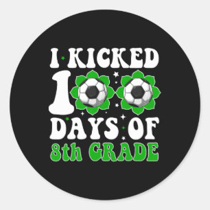 Pegatina Redonda Pateé 100 Días De Octavo Grado Estudiante Soc