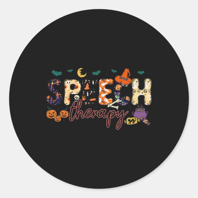 Pegatina Redonda Pathólogo del lenguaje del habla Terapia del habla (Anverso)