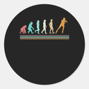Pegatina Redonda Patinador de Evolución de Patinaje en Línea