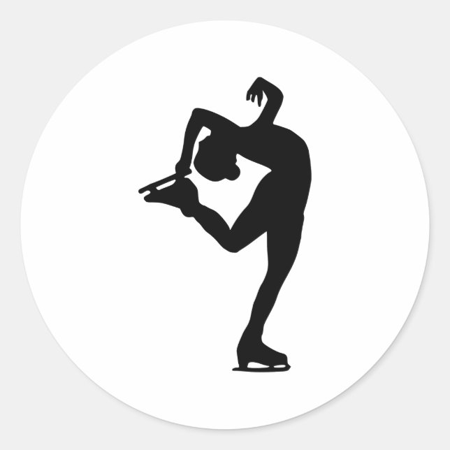 Pegatina Redonda Patinaje artístico (Anverso)