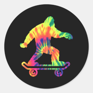 Pegatina Redonda Patinaje para pies gigantes Tye Hippie Skateboarde