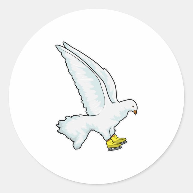 Pegatina Redonda Patinaje sobre hielo (Anverso)