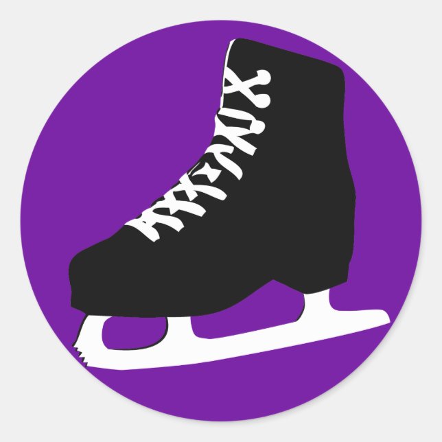 Pegatina Redonda patinaje sobre hielo (Anverso)