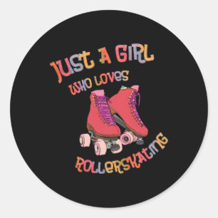 Pegatina Redonda Patinaje sobre patinaje sobre patinaje sobre patin