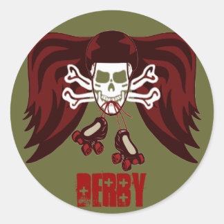 Pegatina Redonda Patinar o morir con las alas de los ángeles