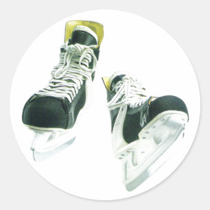 Pegatina Redonda Patines de hockey