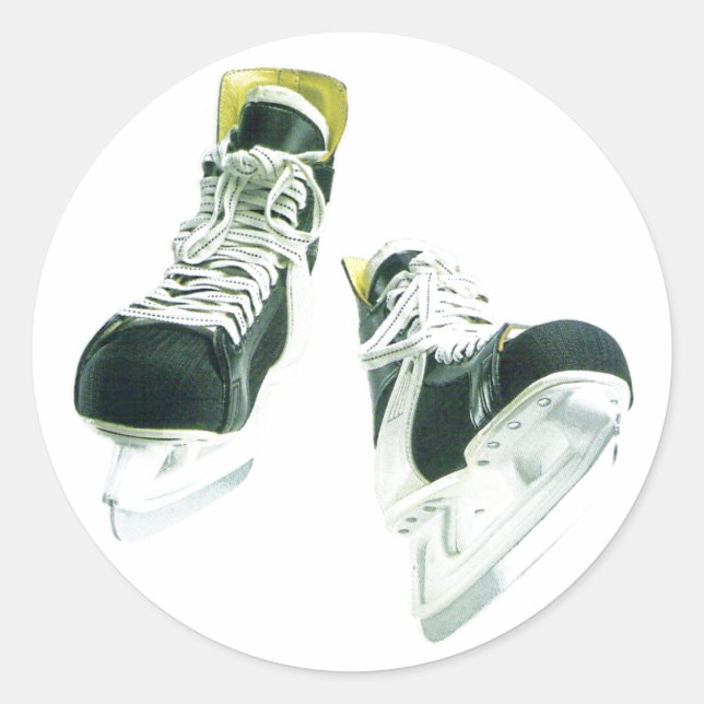 Pegatina Redonda Patines de hockey (Anverso)