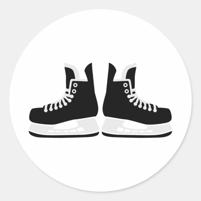 Pegatina Redonda Patines de hockey (Anverso)
