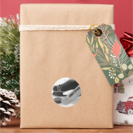 Pegatina Redonda Patines negros de hockey personalizados