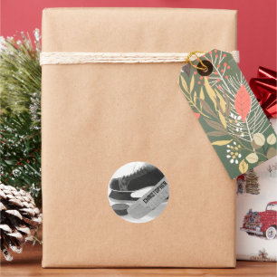 Pegatina Redonda Patines negros de hockey personalizados