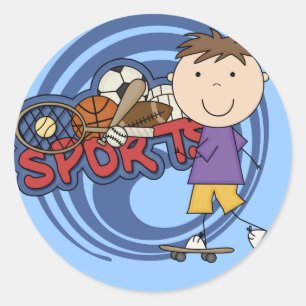 Pegatina Redonda Patineta deportiva - camisetas y regalos