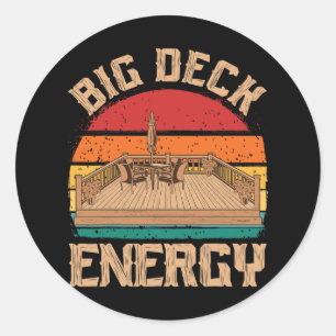 Pegatina Redonda Patio Big Deck Energy Grilling Carne Al Aire Libre