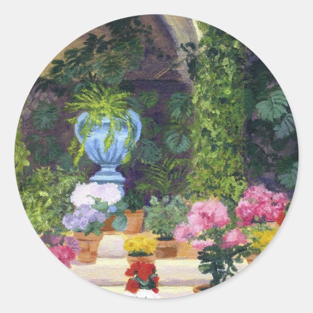 Pegatina Redonda Patio español (Anverso)