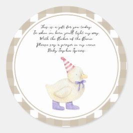 Pegatina Redonda Patito - Vela de Oración