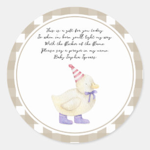 Pegatina Redonda Patito - Vela de Oración