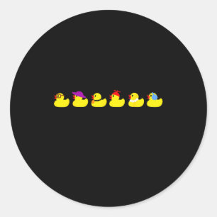Pegatina Redonda Patitos En Fila Chiste Divertido Papá Broma Gracio