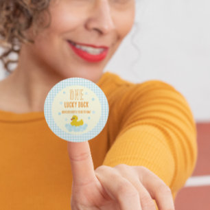 Pegatina Redonda Pato 1 cumpleaños