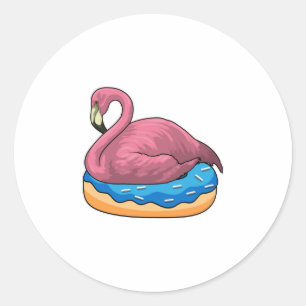 Pegatina Redonda Pato con Donut