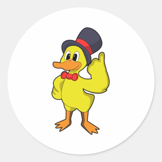 Pegatina Redonda Pato con Gorra (Anverso)