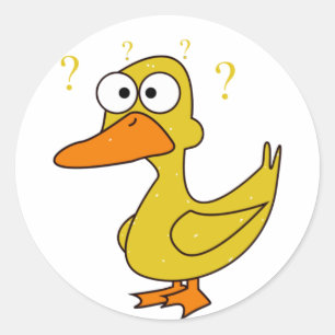 Pegatina Redonda Pato confuso