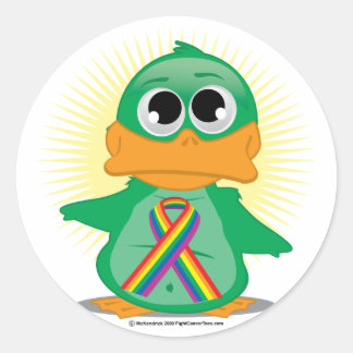 Pegatina Redonda Pato de cinta LGBTQ
