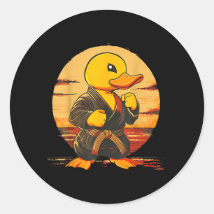 Pegatina Redonda Pato de goma motivo karate Taekwondo Jiu-Jitsu MMA