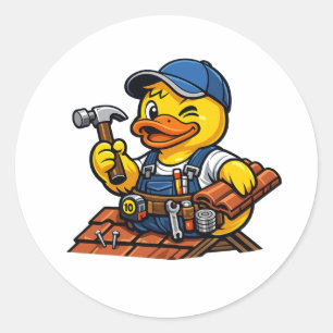Pegatina Redonda Pato de Goma Reparador de Techos