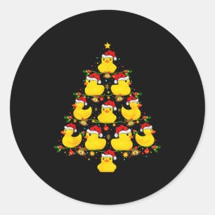 Pegatina Redonda Pato de goma sombrero de Santa iluminación diverti