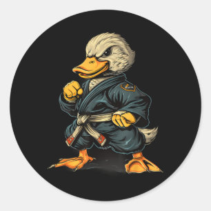 Pegatina Redonda Pato de Judo MMA Pato de Taekwondo Pato de Kung Fu