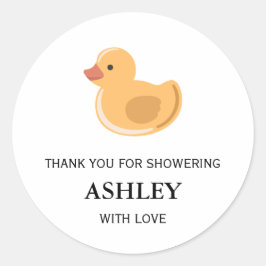 Pegatina Redonda Pato de juguete de goma vintage para baby shower