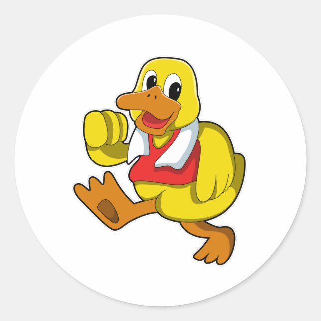 Pegatina Redonda Pato en ejecución (Anverso)