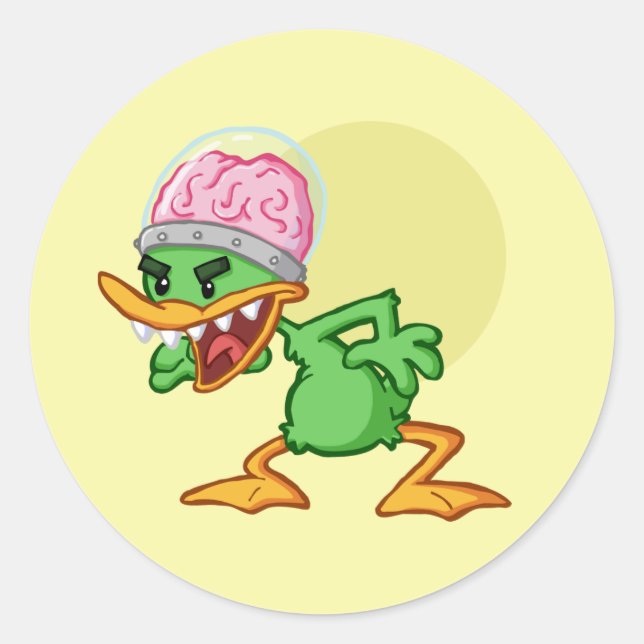 Pegatina Redonda Pato loco - Insane duck (Anverso)
