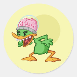 Pegatina Redonda Pato loco - Insane duck