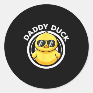 Pegatina Redonda Pato Papá Padre Amo Patos Amante De La Familia Div