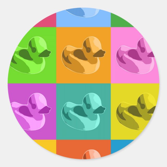 Pegatina Redonda Patos de goma (Anverso)