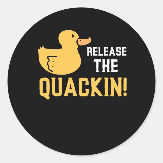 Pegatina Redonda Patos de goma amarillos Quack Funny Duck Lover (Anverso)