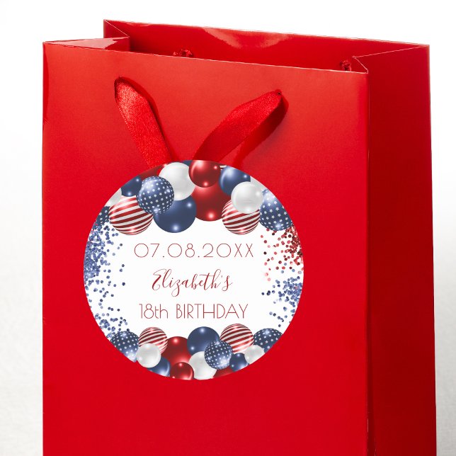 Pegatina Redonda Patria de cumpleaños patriótica Estados Unidos ban (Subido por el creador)
