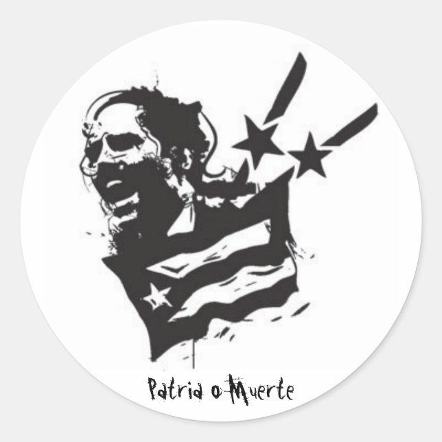 Pegatina Redonda Patria o muerte (Anverso)