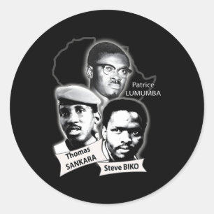 Pegatina Redonda Patrice Lumumba Thomas Sankara Steve Biko