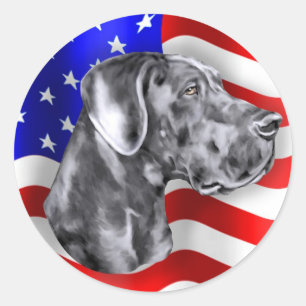 Pegatina Redonda Patriot Dane Blue UC