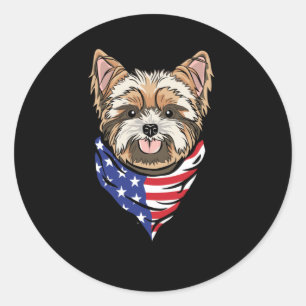 Pegatina Redonda Patriot Dog