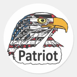 Pegatina Redonda Patriot Eagle