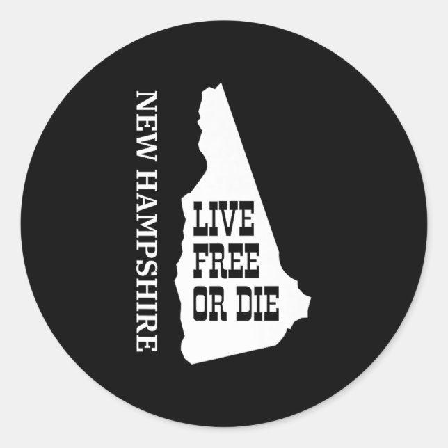 Pegatina Redonda Patriot Quote New Hampshire Motto Souvenir State P (Anverso)