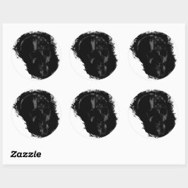 Pegatina Redonda PATRIOT SKULL Gris negro