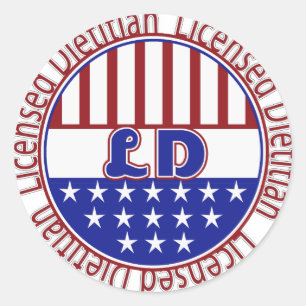 Pegatina Redonda PATRIOTA con licencia de LD