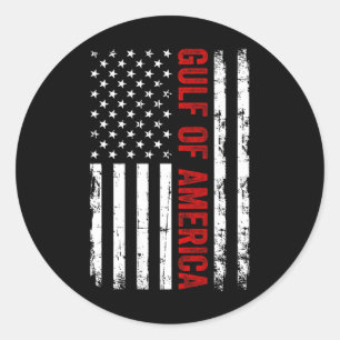Pegatina Redonda Patrioti De La Bandera Estadounidense Del Golfo De